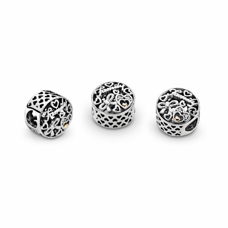 Pandora Family Tribute Charm Ireland - Two Tone/Cubic Zirconia - 968014XEF